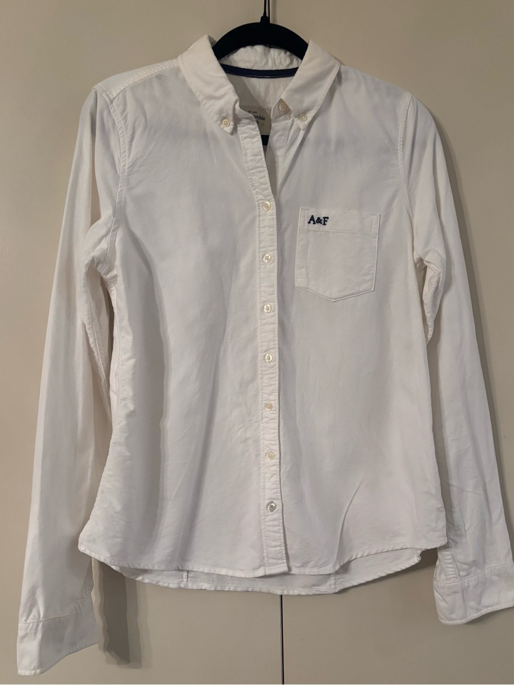 Abercrombie & Fitch White Button-Down Shirt with Chest Pocket